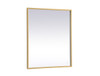 Elegant Decor MRE63036BR Pier 30x36 inch LED mirror with adjustable color temperature 3000K/4200K/6400K in brass