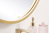 Elegant Decor MRE6032BR Pier 32 inch LED mirror with adjustable color temperature 3000K/4200K/6400K in brass