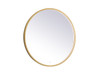 Elegant Decor MRE6032BR Pier 32 inch LED mirror with adjustable color temperature 3000K/4200K/6400K in brass