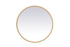 Elegant Decor MRE6032BR Pier 32 inch LED mirror with adjustable color temperature 3000K/4200K/6400K in brass