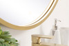 Elegant Decor MRE6036BR Pier 36 inch LED mirror with adjustable color temperature 3000K/4200K/6400K in brass