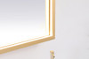 Elegant Decor MRE63636BR Pier 36x36 inch LED mirror with adjustable color temperature 3000K/4200K/6400K in brass