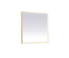 Elegant Decor MRE63636BR Pier 36x36 inch LED mirror with adjustable color temperature 3000K/4200K/6400K in brass