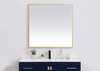 Elegant Decor MRE63636BR Pier 36x36 inch LED mirror with adjustable color temperature 3000K/4200K/6400K in brass