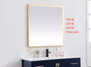 Elegant Decor MRE63636BR Pier 36x36 inch LED mirror with adjustable color temperature 3000K/4200K/6400K in brass