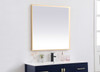 Elegant Decor MRE63636BR Pier 36x36 inch LED mirror with adjustable color temperature 3000K/4200K/6400K in brass