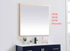 Elegant Decor MRE63640BR Pier 36x40 inch LED mirror with adjustable color temperature 3000K/4200K/6400K in brass