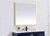 Elegant Decor MRE63640BR Pier 36x40 inch LED mirror with adjustable color temperature 3000K/4200K/6400K in brass