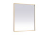 Elegant Decor MRE63640BR Pier 36x40 inch LED mirror with adjustable color temperature 3000K/4200K/6400K in brass