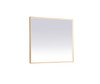 Elegant Decor MRE63640BR Pier 36x40 inch LED mirror with adjustable color temperature 3000K/4200K/6400K in brass