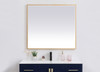 Elegant Decor MRE63640BR Pier 36x40 inch LED mirror with adjustable color temperature 3000K/4200K/6400K in brass