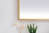 Elegant Decor MRE63640BR Pier 36x40 inch LED mirror with adjustable color temperature 3000K/4200K/6400K in brass