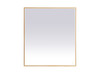 Elegant Decor MRE63640BR Pier 36x40 inch LED mirror with adjustable color temperature 3000K/4200K/6400K in brass