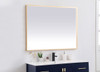 Elegant Decor MRE63648BR Pier 36x48 inch LED mirror with adjustable color temperature 3000K/4200K/6400K in brass