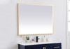 Elegant Decor MRE63648BR Pier 36x48 inch LED mirror with adjustable color temperature 3000K/4200K/6400K in brass