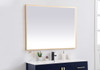 Elegant Decor MRE63648BR Pier 36x48 inch LED mirror with adjustable color temperature 3000K/4200K/6400K in brass
