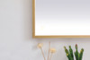 Elegant Decor MRE63648BR Pier 36x48 inch LED mirror with adjustable color temperature 3000K/4200K/6400K in brass