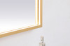 Elegant Decor MRE63648BR Pier 36x48 inch LED mirror with adjustable color temperature 3000K/4200K/6400K in brass