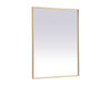 Elegant Decor MRE63648BR Pier 36x48 inch LED mirror with adjustable color temperature 3000K/4200K/6400K in brass