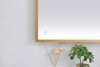 Elegant Decor MRE63660BR Pier 36x60 inch LED mirror with adjustable color temperature 3000K/4200K/6400K in brass