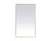 Elegant Decor MRE63660BR Pier 36x60 inch LED mirror with adjustable color temperature 3000K/4200K/6400K in brass