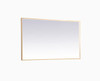 Elegant Decor MRE63660BR Pier 36x60 inch LED mirror with adjustable color temperature 3000K/4200K/6400K in brass
