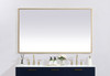 Elegant Decor MRE63660BR Pier 36x60 inch LED mirror with adjustable color temperature 3000K/4200K/6400K in brass