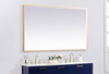 Elegant Decor MRE63660BR Pier 36x60 inch LED mirror with adjustable color temperature 3000K/4200K/6400K in brass