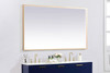 Elegant Decor MRE63660BR Pier 36x60 inch LED mirror with adjustable color temperature 3000K/4200K/6400K in brass