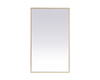 Elegant Decor MRE63660BR Pier 36x60 inch LED mirror with adjustable color temperature 3000K/4200K/6400K in brass