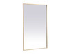 Elegant Decor MRE63660BR Pier 36x60 inch LED mirror with adjustable color temperature 3000K/4200K/6400K in brass