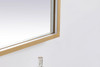 Elegant Decor MRE64260BR Pier 42x60 inch LED mirror with adjustable color temperature 3000K/4200K/6400K in brass