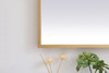 Elegant Decor MRE63072BR Pier 30x72 inch LED mirror with adjustable color temperature 3000K/4200K/6400K in brass
