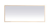 Elegant Decor MRE63072BR Pier 30x72 inch LED mirror with adjustable color temperature 3000K/4200K/6400K in brass