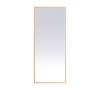 Elegant Decor MRE63072BR Pier 30x72 inch LED mirror with adjustable color temperature 3000K/4200K/6400K in brass