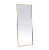 Elegant Decor MRE63072BR Pier 30x72 inch LED mirror with adjustable color temperature 3000K/4200K/6400K in brass
