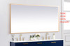 Elegant Decor MRE63672BR Pier 36x72 inch LED mirror with adjustable color temperature 3000K/4200K/6400K in brass