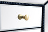 Elegant Decor MF53047BL 18 inch mirrored lingere chest in blue