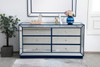 Elegant Decor MF53036BL 60 inch mirrored chest in blue