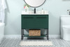 Elegant Decor VF42536MGN-BS 36 inch single bathroom vanity in green with backsplash