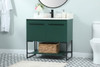 Elegant Decor VF42536MGN-BS 36 inch single bathroom vanity in green with backsplash