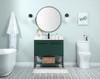 Elegant Decor VF42536MGN-BS 36 inch single bathroom vanity in green with backsplash