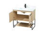 Elegant Decor VF42536MMP-BS 36 inch single bathroom vanity in maple with backsplash