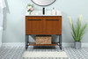 Elegant Decor VF42536MTK-BS 36 inch single bathroom vanity in teak with backsplash