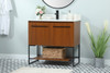 Elegant Decor VF42536MTK-BS 36 inch single bathroom vanity in teak with backsplash