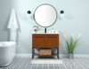 Elegant Decor VF42536MTK-BS 36 inch single bathroom vanity in teak with backsplash