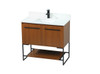 Elegant Decor VF42536MTK-BS 36 inch single bathroom vanity in teak with backsplash