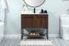 Elegant Decor VF42536MWT-BS 36 inch single bathroom vanity in walnut with backsplash