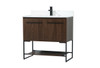 Elegant Decor VF42536MWT-BS 36 inch single bathroom vanity in walnut with backsplash