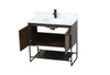 Elegant Decor VF42536MWT-BS 36 inch single bathroom vanity in walnut with backsplash